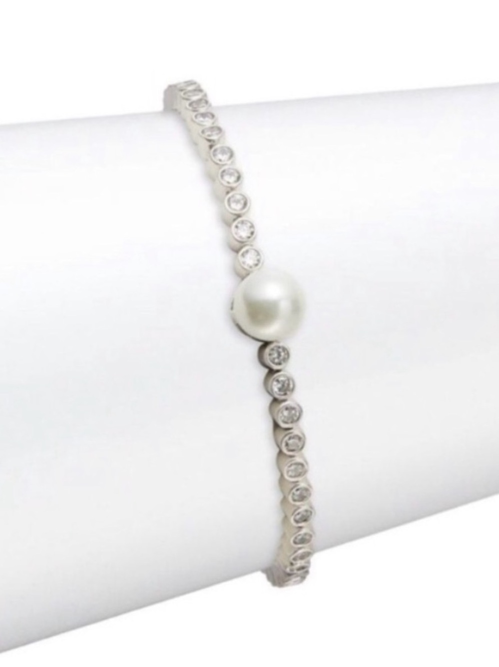 Kate Spade White Pearl & Crystals Tennis Bracelet